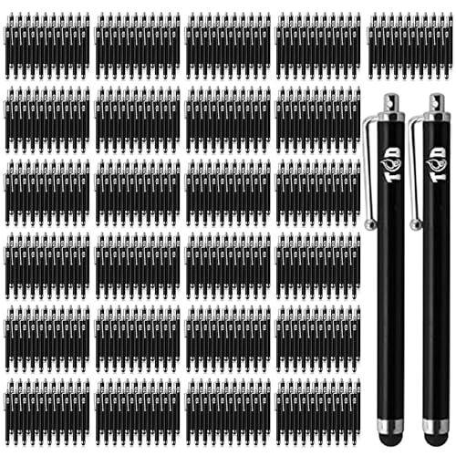 TCD 500 Pack Stylus Pen Set - Touch Screen Devices, Thick Rubber Tip, Black | Universal Capacitive Stylus for iPad, iPhone, Android, Samsung Galaxy, Tablets, Smartphones - Classroom, Office & Home Use - color: Black, size: Pack of 500