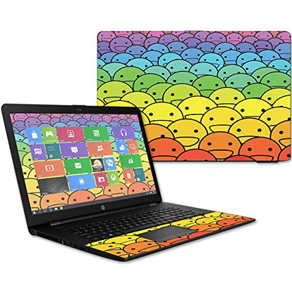 MightySkins Skin Compatible with HP 17t Laptop 17.3" (2017) - Happy Faces | Protective, Durable, and Unique Vinyl Decal wrap Cover | Easy to Apply, Remove, and Change Styles | Made in The USA - color: Happy Faces