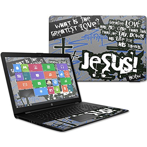 MightySkins Skin Compatible with HP 17t Laptop 17.3" (2017) - Love Jesus | Protective, Durable, and Unique Vinyl Decal wrap Cover | Easy to Apply, Remove, and Change Styles | Made in the USA