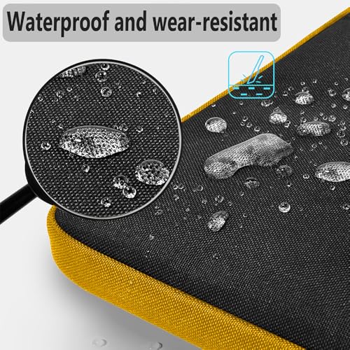 Hseok Laptop Shoulder Bag 13-14 inch Shockproof Water-Resistant HandBag with Small Case Compatible with MacBook Pro/Neo 14" M5/M4/M3/M2/M1, Mac Air/Pro 13.3", XPS 13/14, Most 13"-14" PC,Black-yellow - color: Black-yellow, size: 13"-14"