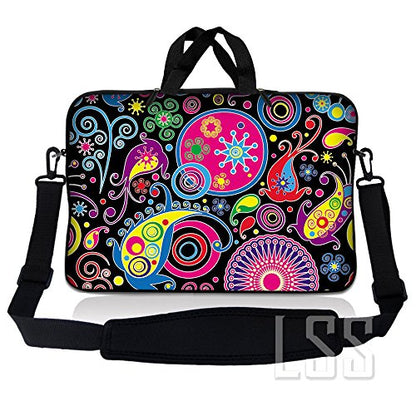 Laptop Sleeve Bag Carrying Case w/Handle & Adjustable Shoulder Strap & Matching Skin Sticker Compatible with 15" 15.4" 15.6" Dell, Asus, Acer - Art Design - color: Art Design, size: 15 inch
