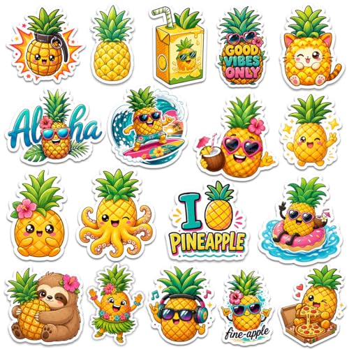 18 Pcs Pineapple Magnets Cruise Door Decorations Magnetic Tropical Pineapple Decals Decor Cruise Door Refrigerator Car Magnets Stickers for Cabin Summer Party Car Accessories - color: Pineapple