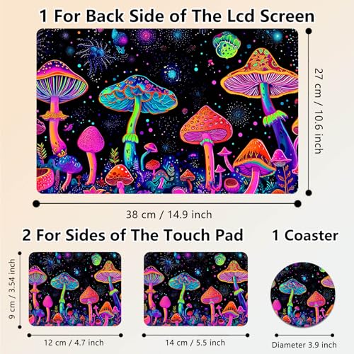 Laptop Skin Sticker Decal 15.6 Inch,12 13 13.3 14 15 15.6 in Laptop Netbook Skins for Notebook,Art Decal Removable Waterproof Scratch Resistant,Universal Vinyl Cover,Colorful Mushroom - color: Colorful Mushroom