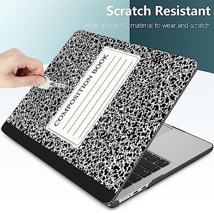 DONGKE for MacBook Air 13 Inch Case M5 2026 M4 2025 M3 M2 2024-2022 A3449 A3240 A3113 A2681, Plastic Hard Shell & Keyboard Cover & Screen Film for MacBook Air 13.6 Inch Case - Composition Book - color: Composition Book