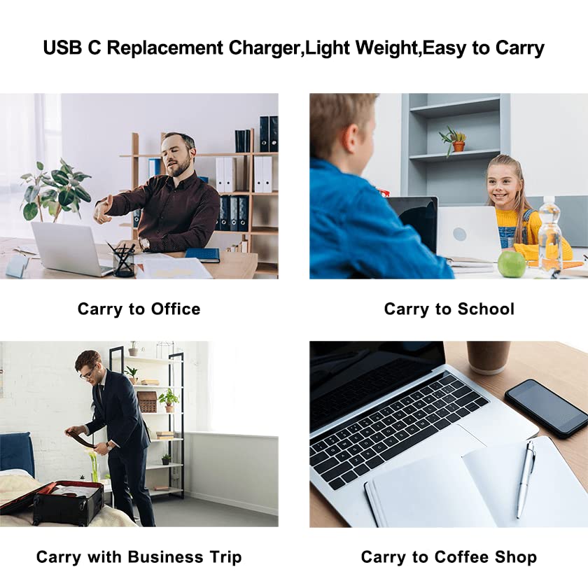 Universal 45W USB Type C Charger Compatible with HP ChromeBook x360 11A G8 EE/ 11MK G9 EE Lenovo Acer Chromebook 311 315 Asus Samsung Chromebook Computer AC Power Adapter