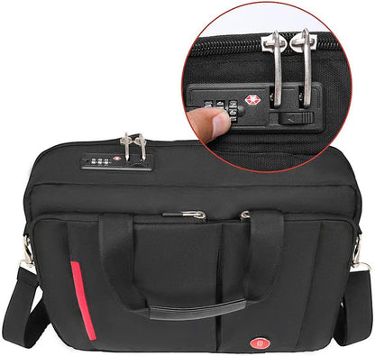 Omnpak 17" Laptop Briefcase with Combination Lock Anti Theft Notary Bag | Locking Laptop Bag, Water-Repellent, Shoulder Messenger Bag for Men Business Office Satchel Bag Notary Public Work Bag - size: 16-17 inch