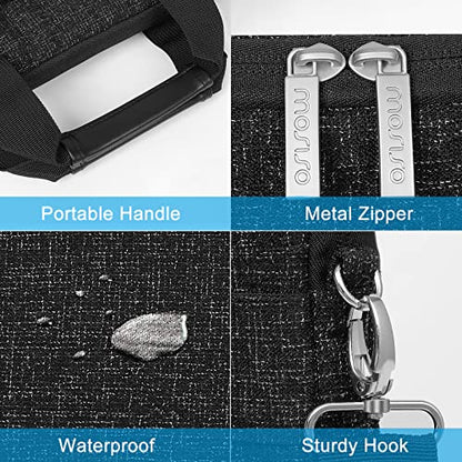 MOSISO Laptop Bag for Men 15.6 inch, 15-16 inch Computer Bags | Compatible with MacBook Air 15/Pro 16, HP Dell Acer Asus, Laptop Carrying Bag with Trolley Sleeve&2 Zipper Pockets, Black