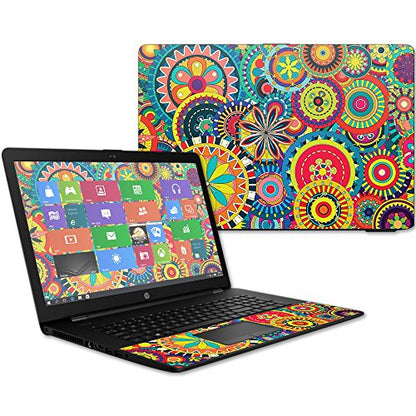 MightySkins Skin Compatible with HP 17t Laptop 17.3" (2017) - Flower Wheels | Protective, Durable, and Unique Vinyl Decal wrap Cover | Easy to Apply, Remove, and Change Styles | Made in The USA - color: Flower Wheels