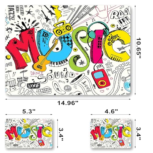 Laptop Decal Sticker Skin Cover, 12" 13.1" 13.3" 14" 15" 15.4" 15.6" Laptop Netbook Vinyl Art Skin Sticker Cover Notebook PC Protector (2 Wrist Pad Included), Removable Reusable, Creativity Music - color: Creativity Music