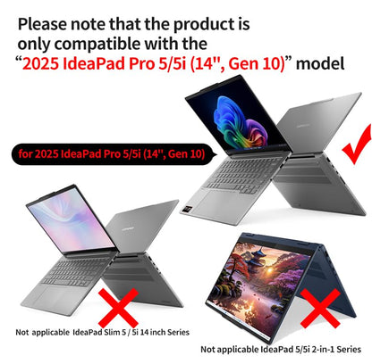 Laptop Case Set for 2025 IdeaPad Pro 5/5i (14'', Gen 10) Scratch-Resistant & Drop-Resistant Hard Shell Frosted Transparent Protective Cover + Keyboard Cover + Screen Film