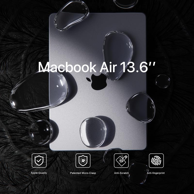 Soonjet for MacBook Air 13 inch Case M5 M4 M3 M2 2026-2022 Laptop Cover | Invisible Armor, Clear Matte, Protective Hard Shell, Ultra Thin, Anti Fingerprint & Crack, Scratch Resistant, Close Seamless - color: Matte Clear