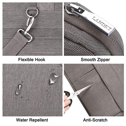 LANDICI Laptop Bag Carrying Case 15.6 Inch with Shoulder Strap, Slim Waterproof Computer Sleeve Cover Compatible with MacBook Pro 15/16, 15-16 Inch HP Acer Dell Lenovo ASUS Laptop, Khaki - color: Khaki&grey, size: 14-15.6 Inch