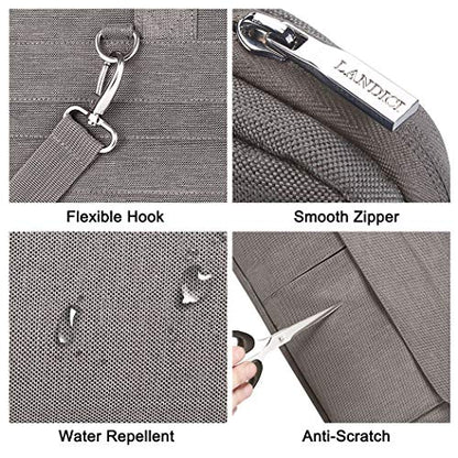 LANDICI Laptop Bag Carrying Case 15.6 Inch with Shoulder Strap, Slim Waterproof Computer Sleeve Cover Compatible with MacBook Pro 15/16, 15-16 Inch HP Acer Dell Lenovo ASUS Laptop, Khaki - color: Khaki&grey, size: 14-15.6 Inch