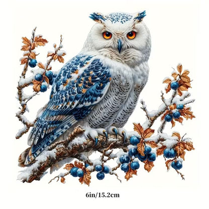 Owl on Branch PVC Vinyl Car Decals Stickers Waterproof Self-Adhesive Decals for Cars, Laptops, Trucks, Motorcycles Wall Window Luggage Scratch Cover Door Decor Sticker
