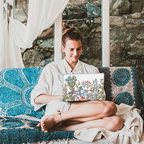 iCasso for MacBook Air 13 Inch Case 2018-2020 Release A2337 M1/A1932/A2179 with Retina Display Touch ID, Protective Hard Plastic Shell Case and Keyboard Cover for MacBook Air 13 (Weeds) - color: Weeds on Clear Base