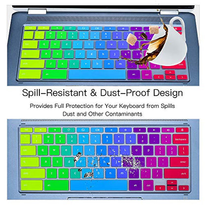 Keyboard Cover for HP x360 2-in-1 14" Chromebook, 14-db/ca/ak/DA 14B-CA 14a-na Series, 14 G2 G3 G4 G5, HP Chromebook 11 G2, G3, G4, G5, G6 EE G7 EE Keyboard Cover Skin, Rainbow - color: Rainbow