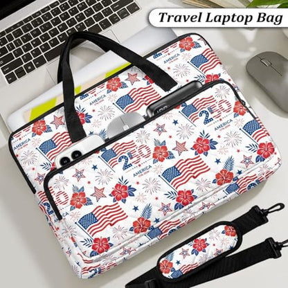 Laptop Sleeve, Laptop Cover with Adjustable Strap Computer Bag Tablet Notebook Sleeves Handbag Messenger Briefcase - color: Usa 250th Birthday Design