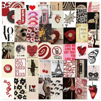 50 Pcs Aesthetic Vinyl Stickers Waterproof | Aesthetic waterproof vinyl decals for phone, laptop, journals, party decor, DIY crafts and personalized accessories. - style: J-02