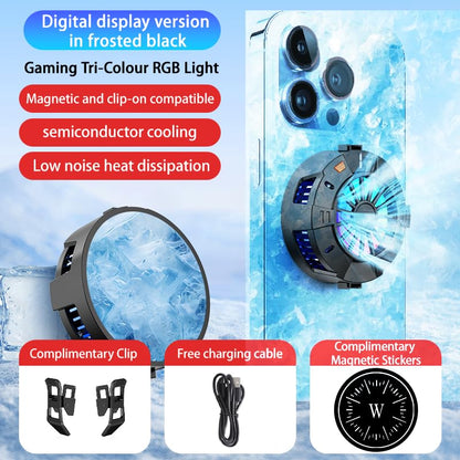 2-in-1 Magnetic & Clip-On Phone Cooler – Semiconductor-Powered Gaming Cell Phone Cooling Fan Radiator for iPhone/Android/iPad/Tablet – Ideal for Gaming, Video Calls, Live Broadcasting, and Vlog