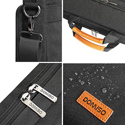DOMISO 14 Inch Laptop Bag, Waterproof Business Briefcase Computer Messenger Shoulder Bag with Strap for Macbook Pro Air/Lenovo IdeaPad/Acer Aspire/HP/Dell XPS 15/ASUS/MSI, Black - color: Black, size: 14 Inch