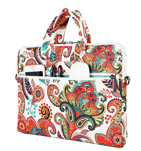 Paisley Pattern Lightweight Waterproof Laptop Shoulder Bag Sleeve Case for MacBook Pro 16 inch and 15.6 inch-16 inch Laptop - color: Paisley