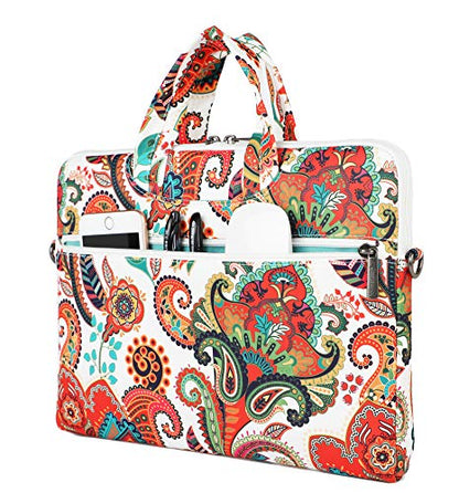 Paisley Pattern Lightweight Waterproof Laptop Shoulder Bag Sleeve Case for MacBook Pro 16 inch and 15.6 inch-16 inch Laptop - color: Paisley