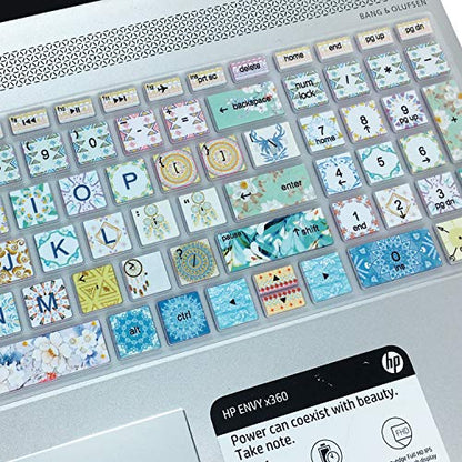Keyboard Cover for HP Envy x360 15.6''Series/Pavilion 15/ Pavilion x360 15.6” Series/Envy 17 17.3" Series/Laptop 15t 17t 17-ca0011nr 17-by0040nr, Garland - color: Garland