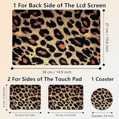 Laptop Skin Sticker Decal 15.6 Inch,12 13 13.3 14 15 15.6 in Laptop Netbook Skins for Notebook,Art Decal Removable Waterproof Scratch Resistant,Universal Vinyl Cover,Brown Leopard Print - color: Brown Leopard Print