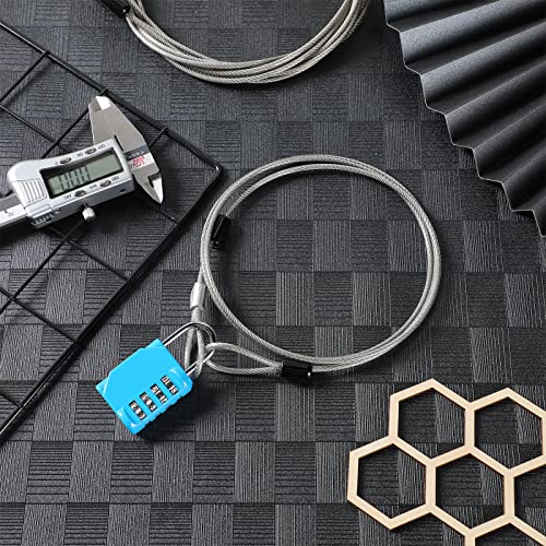 12 Pack Security Cable Luggage Lock with Loops 4ft 3mm Braided Steel Coated Bike Cable Wire Double Loop Anti Theft Safety for U Lock, Padlock and Disc - color: Clear, size: 4 ft