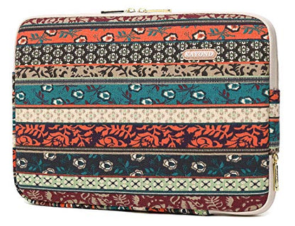 Kayond Canvas Water-Resistant 14 Inch Laptop Sleeve case for 14.1inch Notebook Compute (14-14.1 inch, Red Bohemia) - color: Red Bohemia, size: 14-14.1 inch