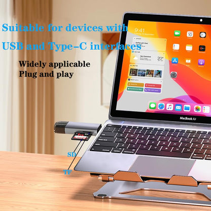 SD Card Reader, 2-in-1 USB-C 3.0 sd Card Reader for iPhone, Dual Slot Adapter for MicroSD, SDHC, SDXC Memory Cards, Compatible with iPhone 17/16/15, iPad, Android, Laptops and Computers.