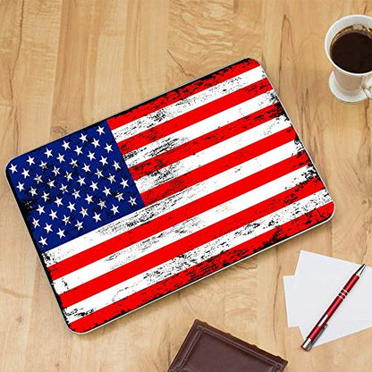 Flags | Custom Fit Made to Order Laptop Notebook Skin Vinyl Sticker Cover Decal Fits 13.3" 14" 15.6" 16" HP Lenovo Apple Mac Dell Compaq Acer American Flag Distressed red White Blue - color: Style 4