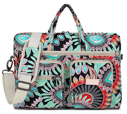 Laptop Shoulder Bag15.6inch women men Waterproof 16inch Computer Bags Women Business Office Work Bag Briefcase 14 inch case - color: Indian Style