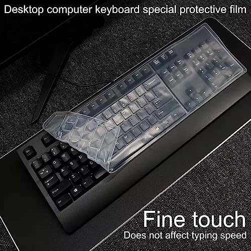 Universal Clear Desktop Computer Keyboard Protection Skin Protector Cover for PC 104/107 Keys Standard Keyboard,Ultra Thin Desktop PC Silicone Waterproof Dustproof Keyboard Cover (Type-A)