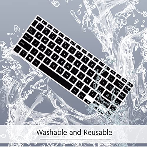 Silicone Keyboard Cover for ASUS VivoBook S14 S433 S435 M433 M413 X413 K413, VivoBook Flip 14 TM420IA/UA K, ZenBook 14 UX435 Q407IQ,for Asus 14" E410 L410 ZenBook 14 UX435EG Q407IQ, Black - color: Black