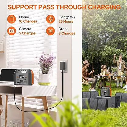 EnginStar Power Bank with AC Outlet 150W 110V Laptop Power Bank, 155Wh/ 42000mAh Battery Bank, Lithium Ion Power Supply for Emergency Camping - color: Orange