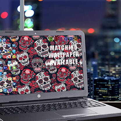 It's A Skin 15.6 inch Laptop Notebook Skin Vinyl Sticker Cover Decal Universal fit for 15.6" (May Require Trimming) HP Lenovo Apple Mac Dell Compaq Asus Acer/Sugar Skulls Red Black Dia de Los