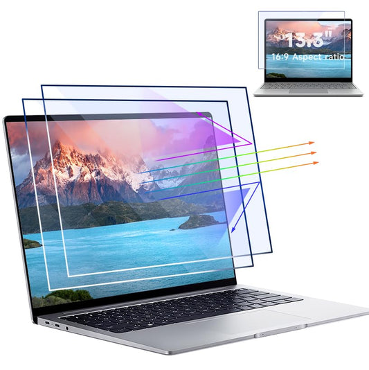 2 Pcs 13.3-Inch 16:9 Laptop Screen Protector Designed For Blue Light Filter | Eye Protection, Matte Film Anti-Glare & Scratch & Fingerprint, Compatible 13.3" Dell Lenovo HP Acer Asus Computer Monitor - color: Blue, size: Laptop 13.3" 16:9