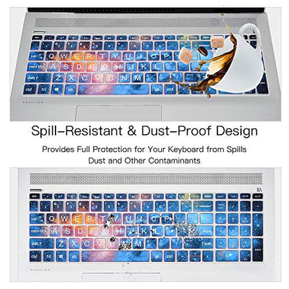 Keyboard Cover for HP Laptop 15-db/da 15-dw 15-dy 15-ef 15-bs/bw 15-ef 15t 15z 15.6" 15-db0011dx 15-dy5399nr 15-dy2795wm 15-dw0037wm/dw1083wm 15-ef1001ds, HP 17-by/bs/ca 17.3 Keyboard Skin, Nebula - color: Nebula