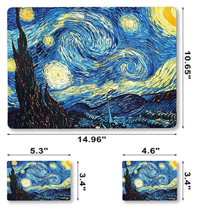 Laptop Vinyl Skin Sticker Decal, 12" 13" 13.3" 14" 15" 15.4" 15.6" Laptop | Skin Sticker Cover Art Protector Notebook PC (2 Wrist Pad Skins Included), Waterproof Removable, Van Gogh Starry Night - color: Van Gogh Starry Night