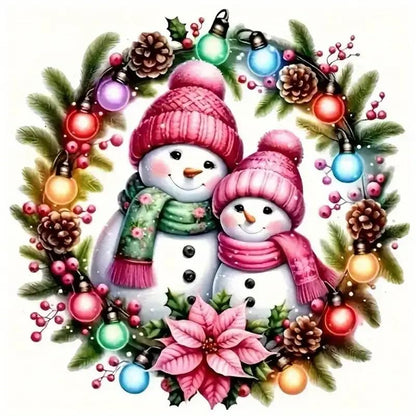 Christmas Snowman Wreath PVC Vinyl Car Decals Stickers Waterproof Self-Adhesive Decals for Cars, Laptops, Trucks, Motorcycles Wall Window Luggage Scratch Cover Door Decor Sticker