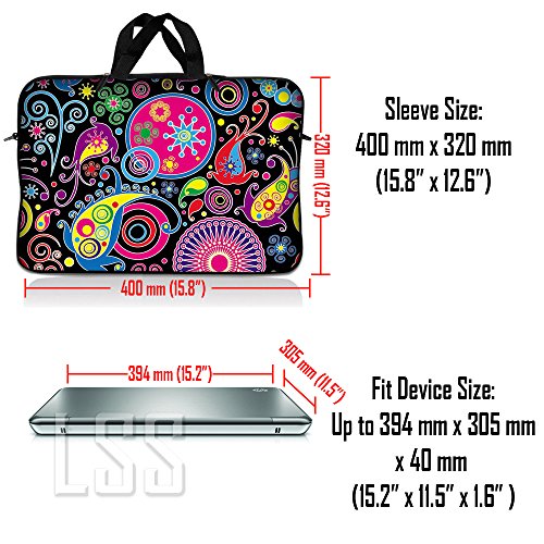 Laptop Sleeve Bag Carrying Case w/Handle & Adjustable Shoulder Strap & Matching Skin Sticker Compatible with 15" 15.4" 15.6" Dell, Asus, Acer - Art Design - color: Art Design, size: 15 inch