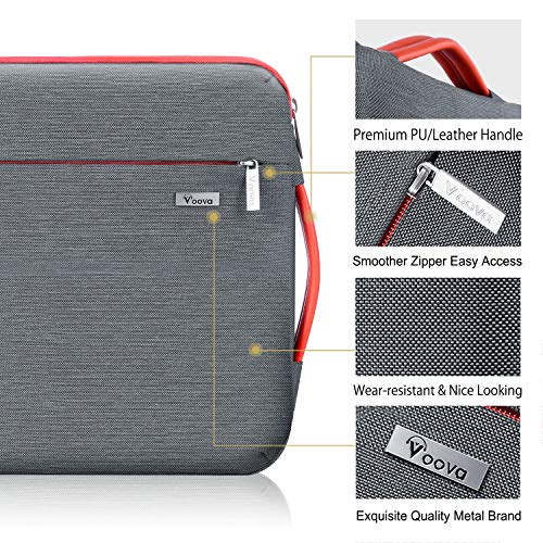 Voova 13.3-13 Inch Laptop Sleeve, Laptop Cover, MacBook Case, Gray | Slim splash-proof 13-inch laptop sleeve compatible with MacBook Air/Pro M1-M5, HP, Lenovo, Asus and Acer for daily use - color: Grey, size: 12.6-13.6 Inch