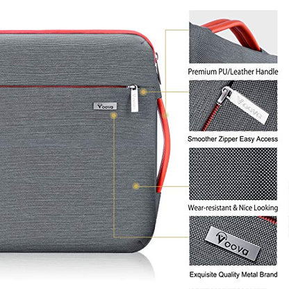 Voova 13.3-13 Inch Laptop Sleeve, Laptop Cover, MacBook Case, Gray | Slim splash-proof 13-inch laptop sleeve compatible with MacBook Air/Pro M1-M5, HP, Lenovo, Asus and Acer for daily use - color: Grey, size: 12.6-13.6 Inch