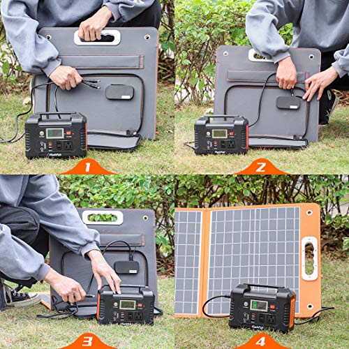Solar Generator With Solar Panel Included, FF Flashfish 151Wh Portable Power Station+60W Solar Panel(DC/USB-A/USB-C Output), Backup Power Battery And Solar Panel Kit For Home Blackout/RV/Camping - color: 151Wh With Solar Panel 60W