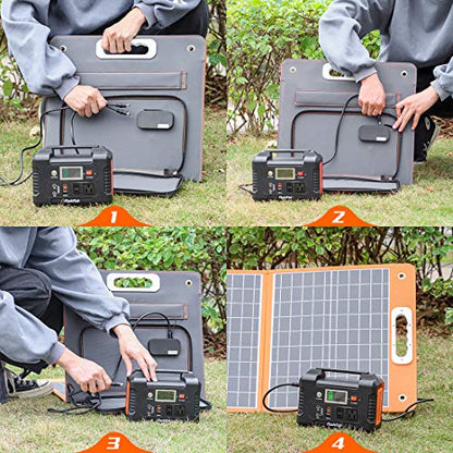 Solar Generator With Solar Panel Included, FF Flashfish 151Wh Portable Power Station+60W Solar Panel(DC/USB-A/USB-C Output), Backup Power Battery And Solar Panel Kit For Home Blackout/RV/Camping - color: 151Wh With Solar Panel 60W
