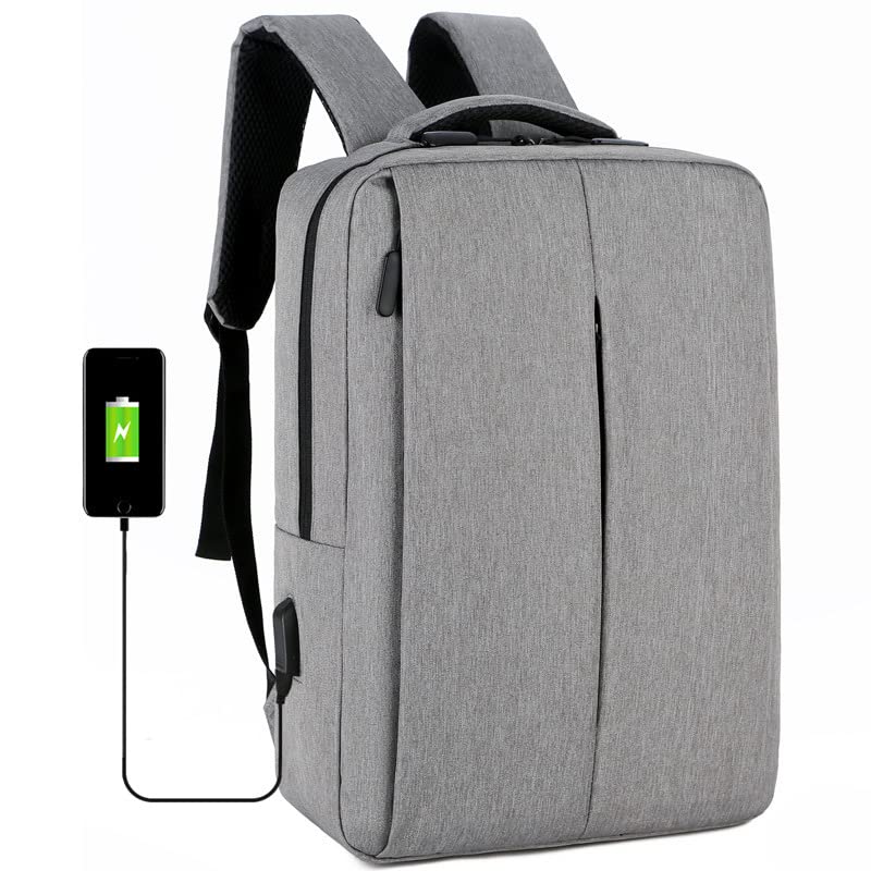 Travel Laptop Backpack Business Laptop Backpack with USB Charging Port (Gray) - color: 1 Year Ash