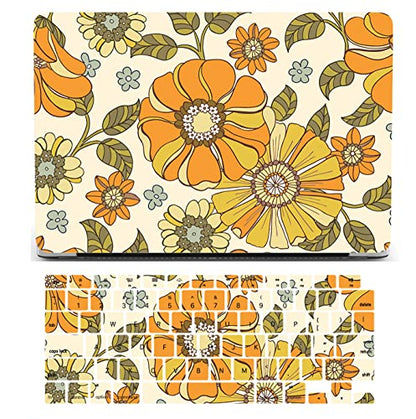 Laptop Case Compatible With Old Version MacBook Pro 13 Inch A1278 (2008-2012) With CD-ROM - Plastic Hard Shell Cover & Keyboard Skin - Yellow Flowers - color: 1356 Yellow flowers, size: Pro 13" w/CD-ROM 2008-2012(A1278)