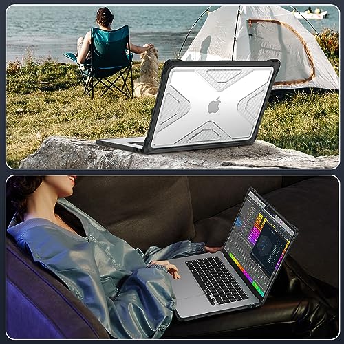 Fintie Rugged Case for MacBook Air 15 Inch, Clear | A3448 A3241 A3114 A2941, 2023 2024 2025 2026, M2 M3 M4 M5, TPU Bumper, Heavy Duty Hard Shell Cover - color: Clear