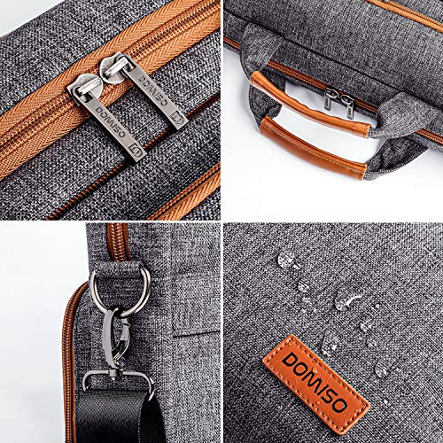 DOMISO 14 Inch Laptop Bag, Waterproof Business Briefcase Computer Messenger Shoulder Bag with Strap for Macbook Pro Air/Lenovo IdeaPad/Acer Aspire/HP/Dell XPS 15/ASUS/MSI, Dark Grey - color: Dark Grey, size: 14 Inch